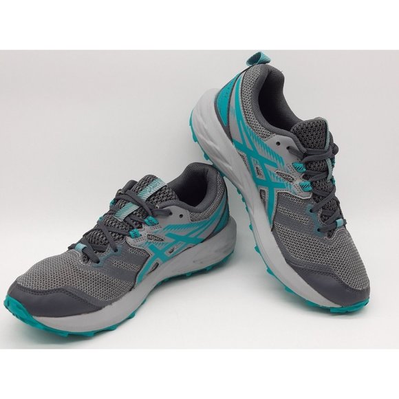 ASICS GEL SONOMA 6 GREY & AQUA BLUE GREEN CROSS TRAINING RUNNING SIZE 8 WOMEN - Picture 7 of 9